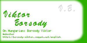 viktor borsody business card